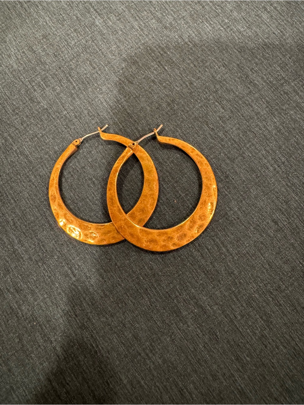 Lucky Brand Hammered Hoop Earrings in Warm Gold